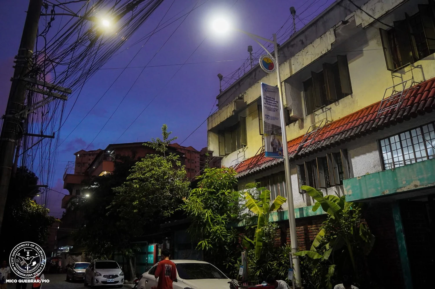 Street lighting after dark · Valenzuela City | MICO QUEBRAR/PIO
